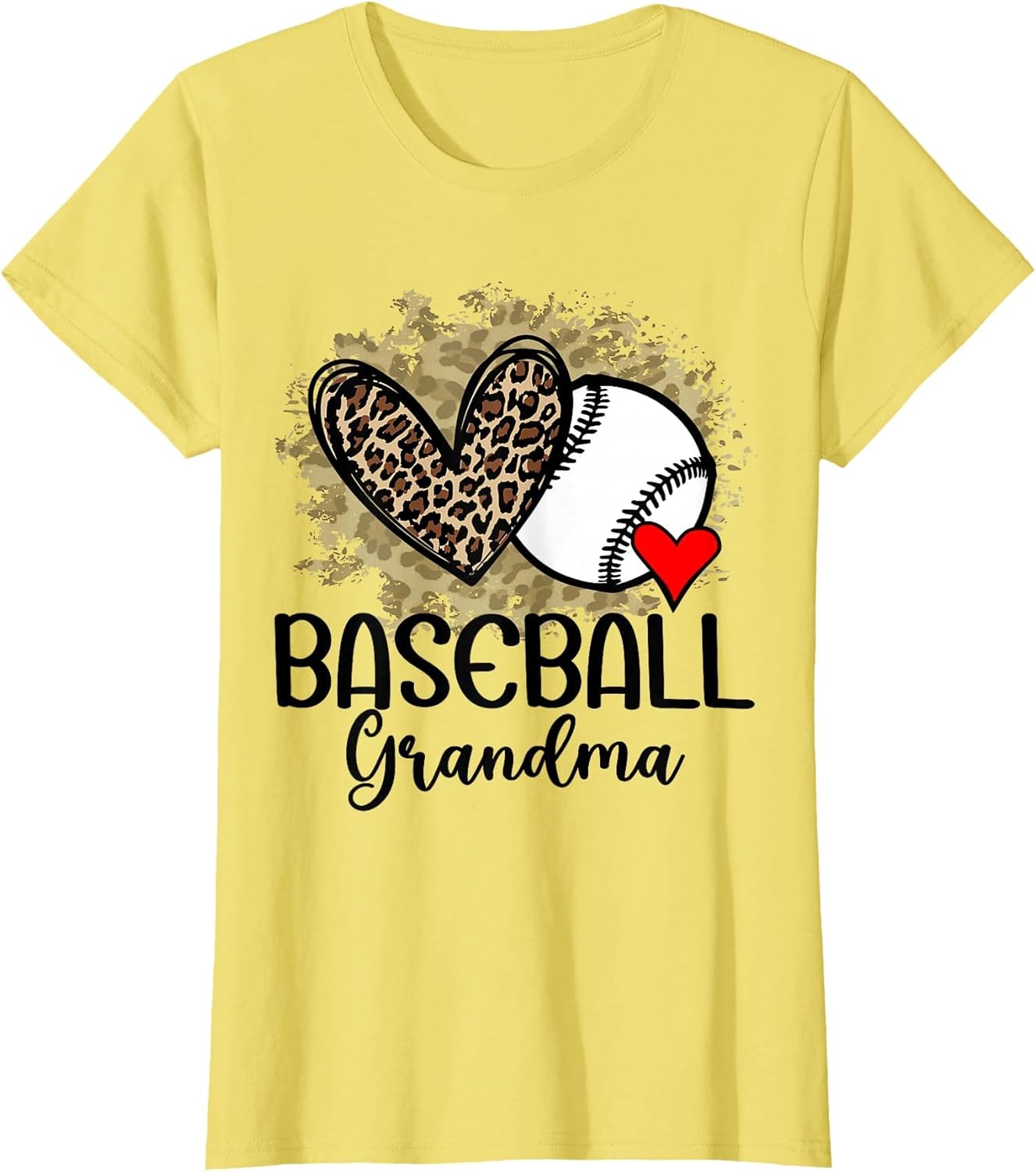 Baseball Grandma Funny Leopard Heart Proud Baseball Grandma