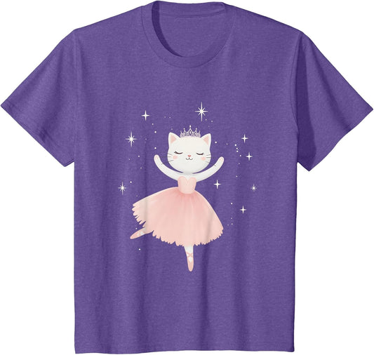 Ballerina Cat Princess Shirt Ballet Dance Toddlers Girls