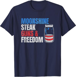 Moonshine Steak Guns & Freedom - USA Flag