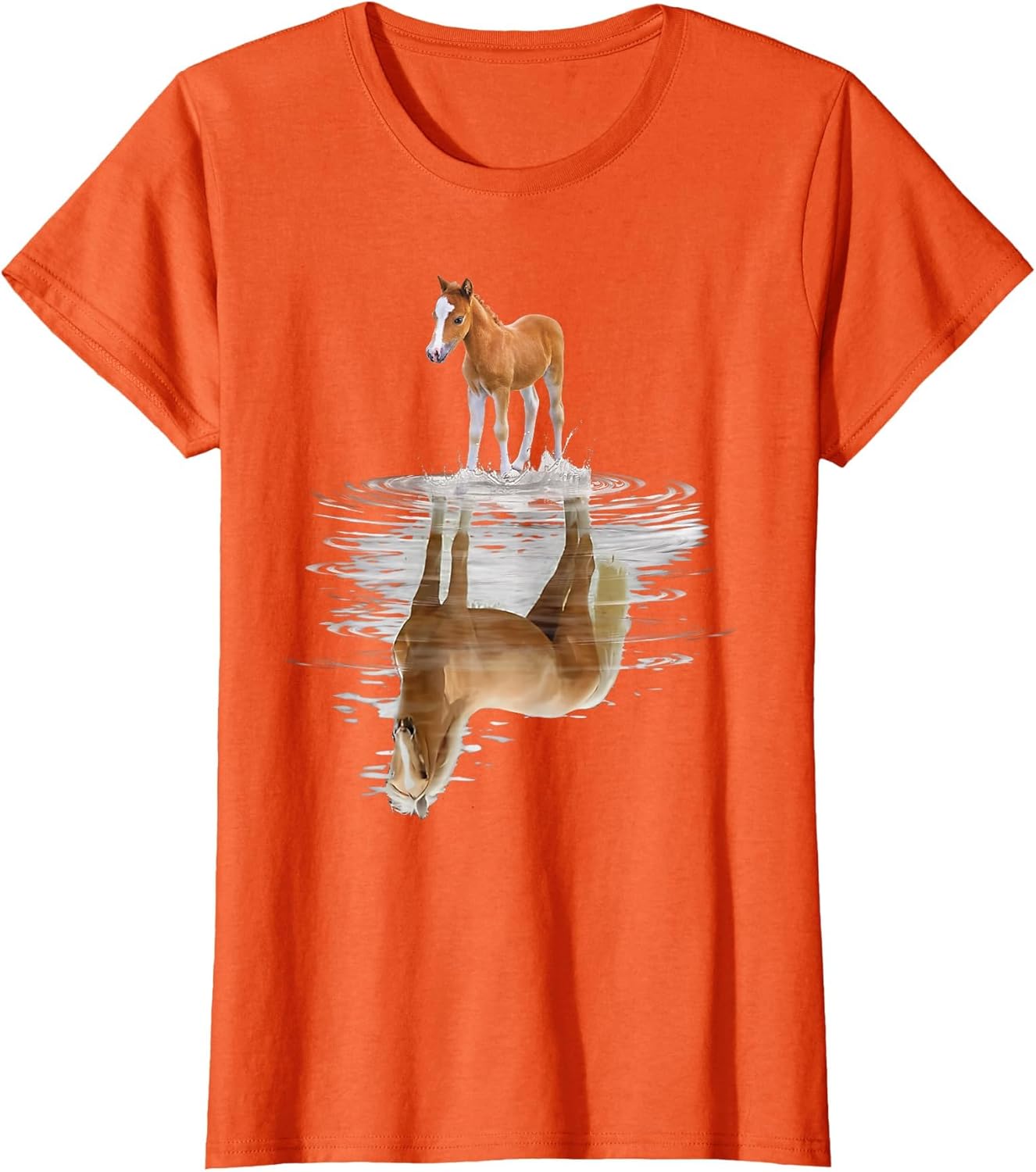 Cute Horse Mirror Water Horseback Riding Girls Horse