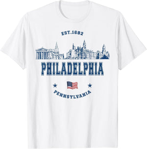 Philadelphia Pennsylvania Vintage Skyline