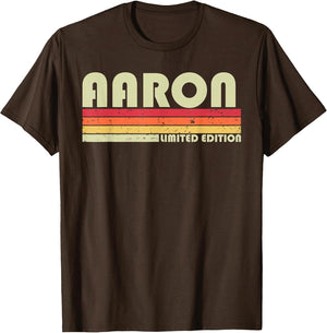 Aaron Surname Funny Retro Vintage 80s 90s Birthday Reunion