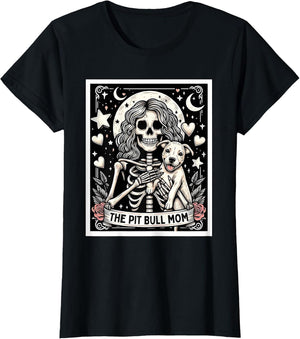 Pitbull Mom Tarot Card Cute Skeleton Pittie Mom Women Girls
