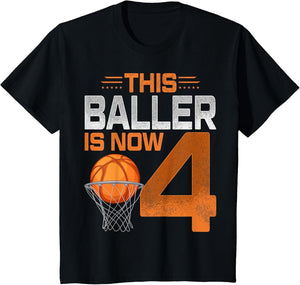 Kids This Baller is Now 4 Years Old Basketball Kids 4th Birthday