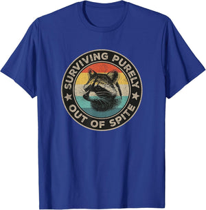 Surviving Purely Out of Spite Funny Quote Retro Raccoon