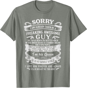 I Am Already Taken by Freaking Awesome Guy Born in September