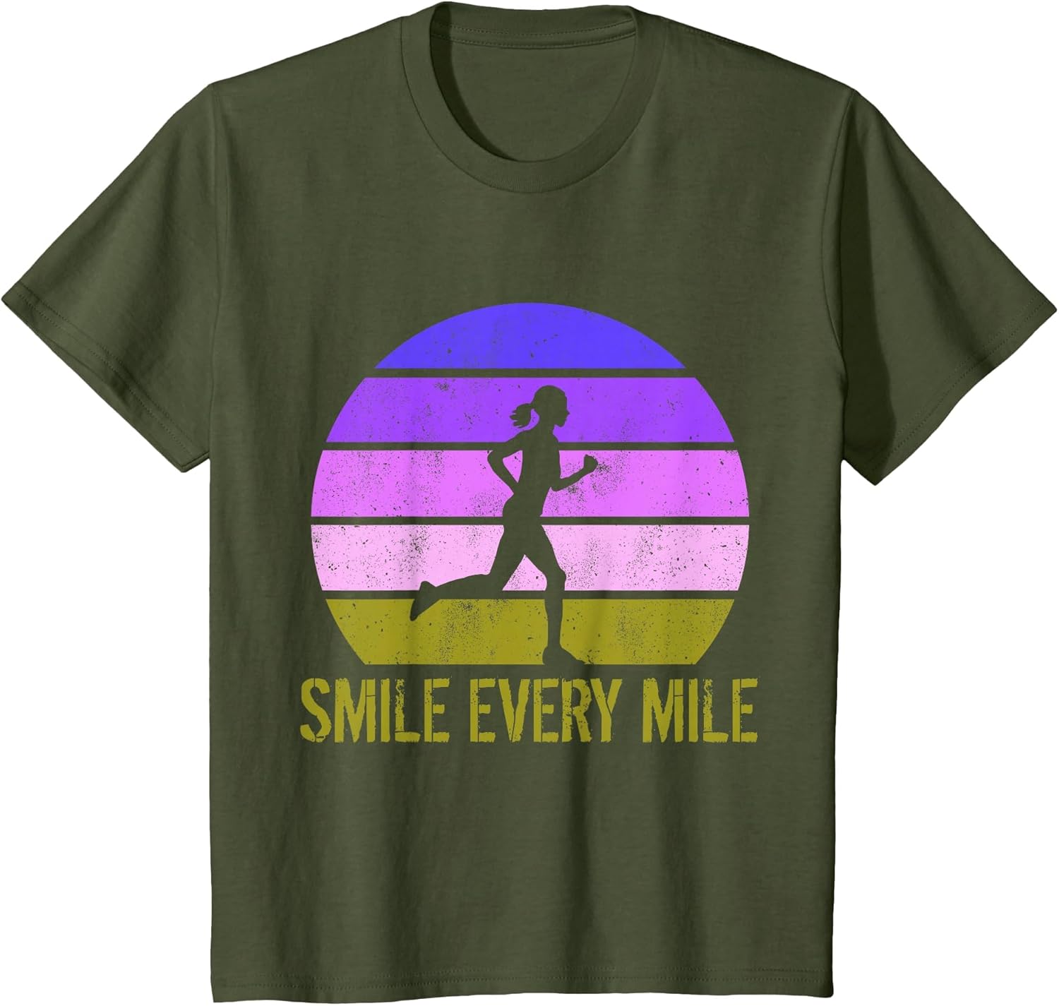 Women Running Marathon Funny Runner Smile Every Mile