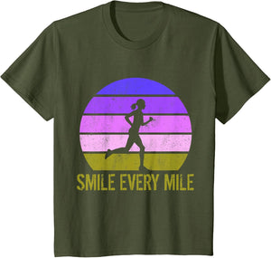 Women Running Marathon Funny Runner Smile Every Mile