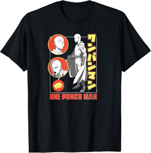 One Punch Man Red and Yellow Collage Superhero Anime