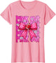 Pink Out Breast Cancer Football Coquette Bow Mom Girls Women