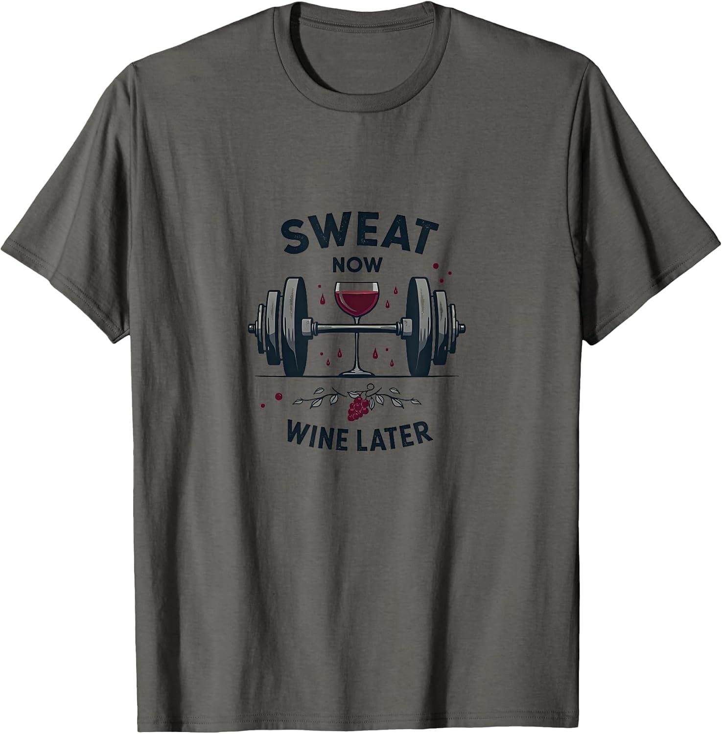 Sweat Now Wine Later Funny Gym Motivation Design