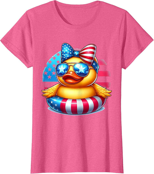 Cool Rubber Duck USA Flag Cute Duckie 4th of July Patriotic