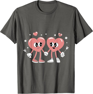 Cute Valentine Hearts Holding Hands Romantic