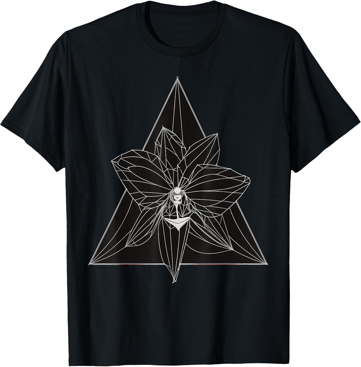 Abstract Black and White Geometry Orchid Flower