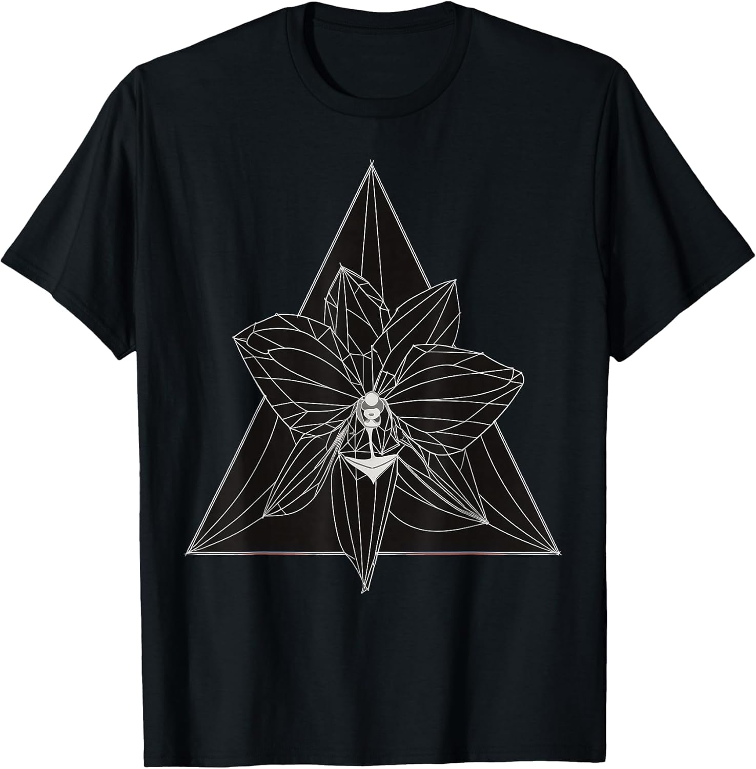 Abstract Black and White Geometry Orchid Flower