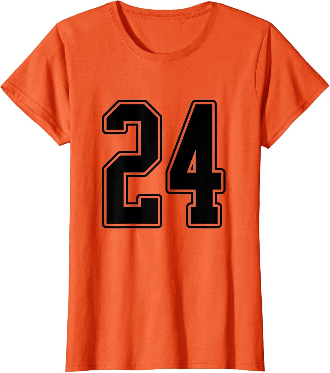 #24 Black Outline Number 24 Sports Fan Jersey Style Easy