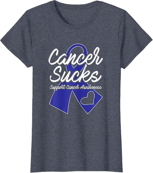 Colon Cancer Sucks Blue Support Ribbon