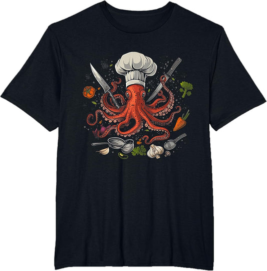 Chef Octopus Octopus Funny Cooking Sous Chef Cook