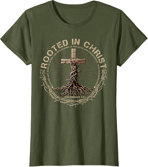 Rooted in Christ Shirt, Jesus Shirts, Christian Cross