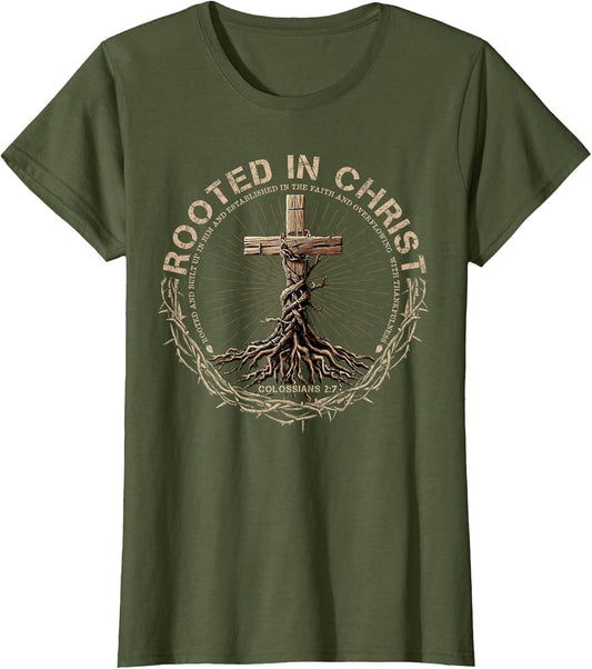 Rooted in Christ Shirt, Jesus Shirts, Christian Cross