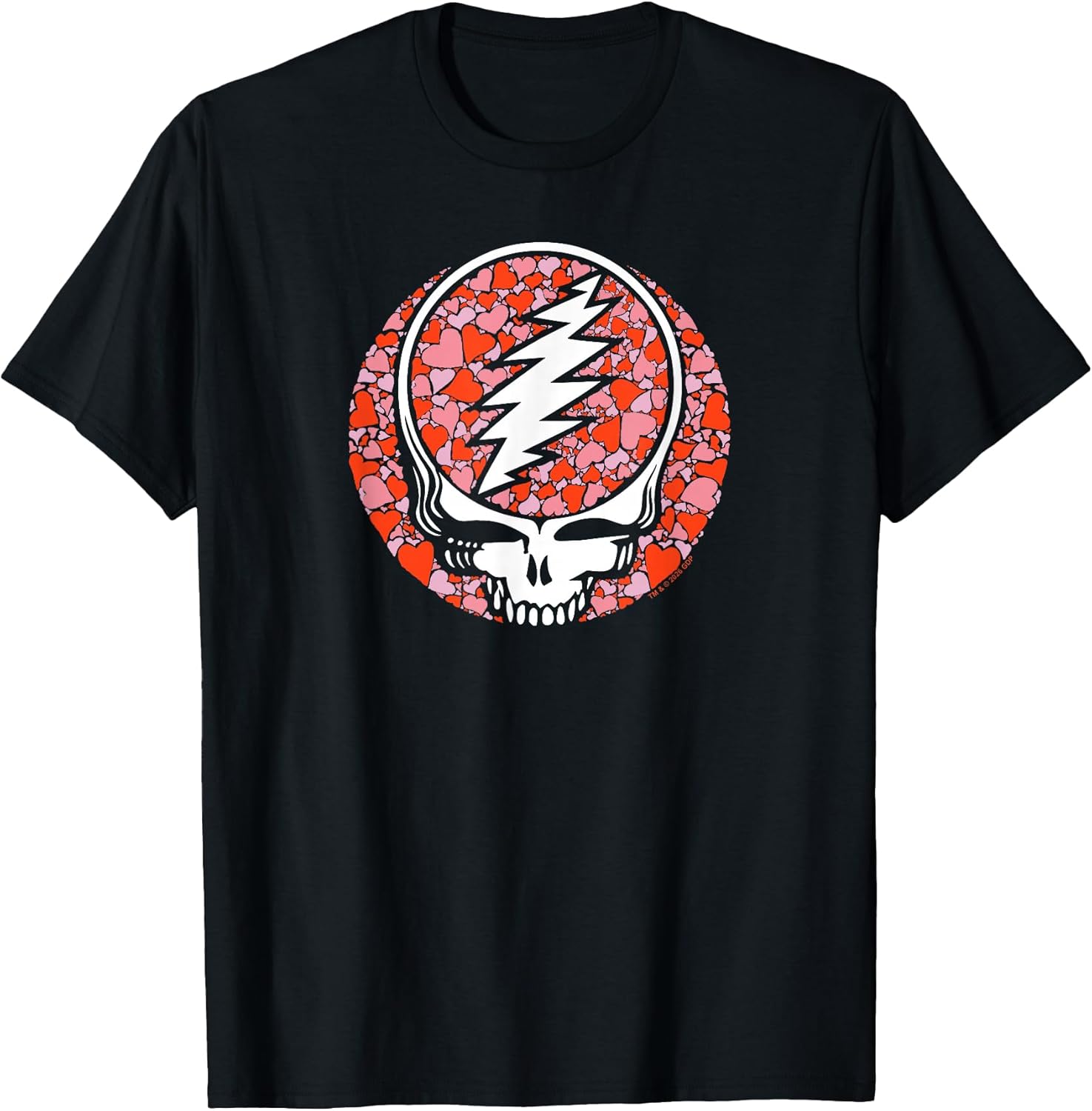 Grateful Dead Steal Your Face Pink and Red Hearts Retro Band