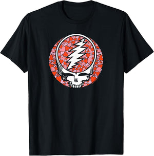 Grateful Dead Steal Your Face Pink and Red Hearts Retro Band