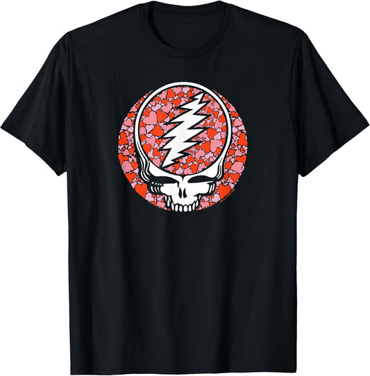 Grateful Dead Steal Your Face Pink and Red Hearts Retro Band