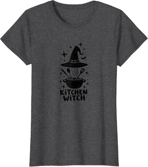 Halloween Food & Cooking Kitchen Witch Spooky Magic , Women, Dark Heather Grey, X-Large