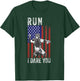 Run I Dare You Funny Baseball Catcher American USA Flag