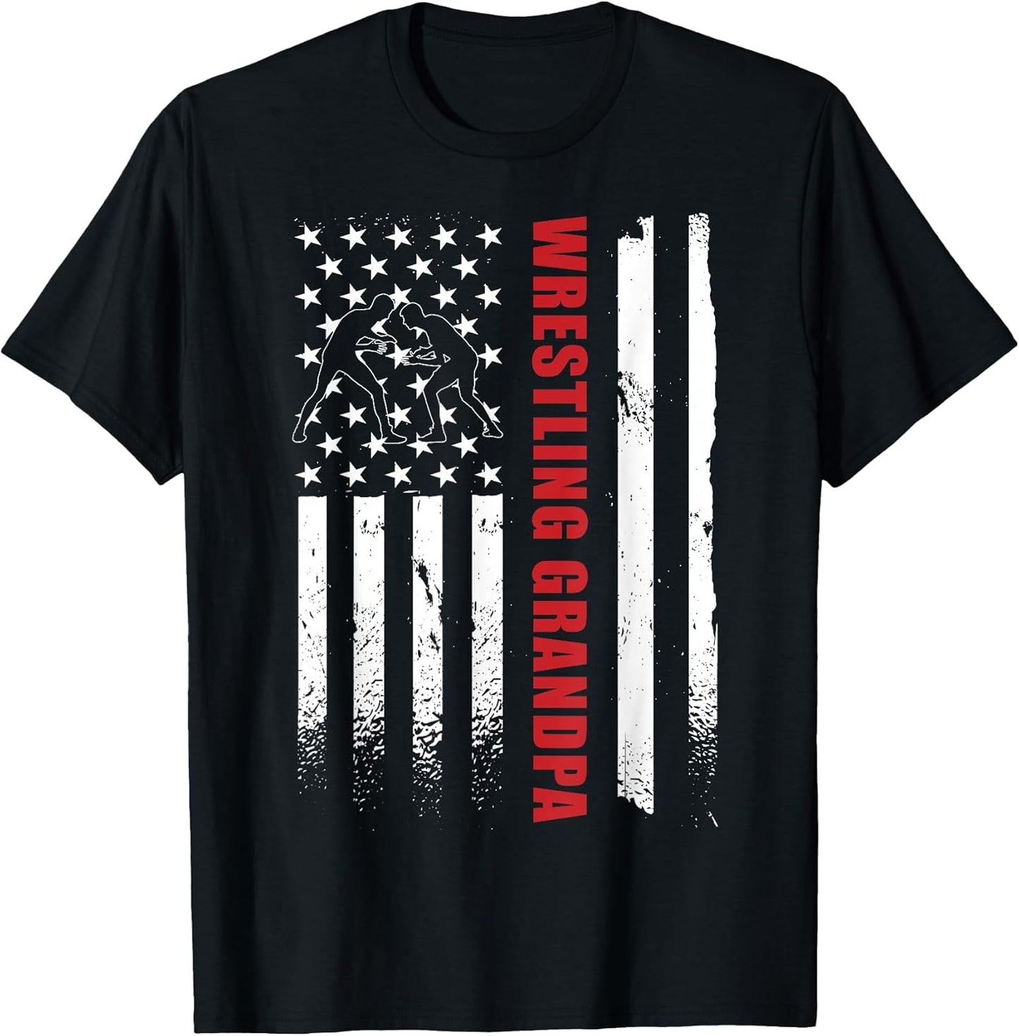 Wrestling Grandpa Apparel Wrestling Grandson American Flag