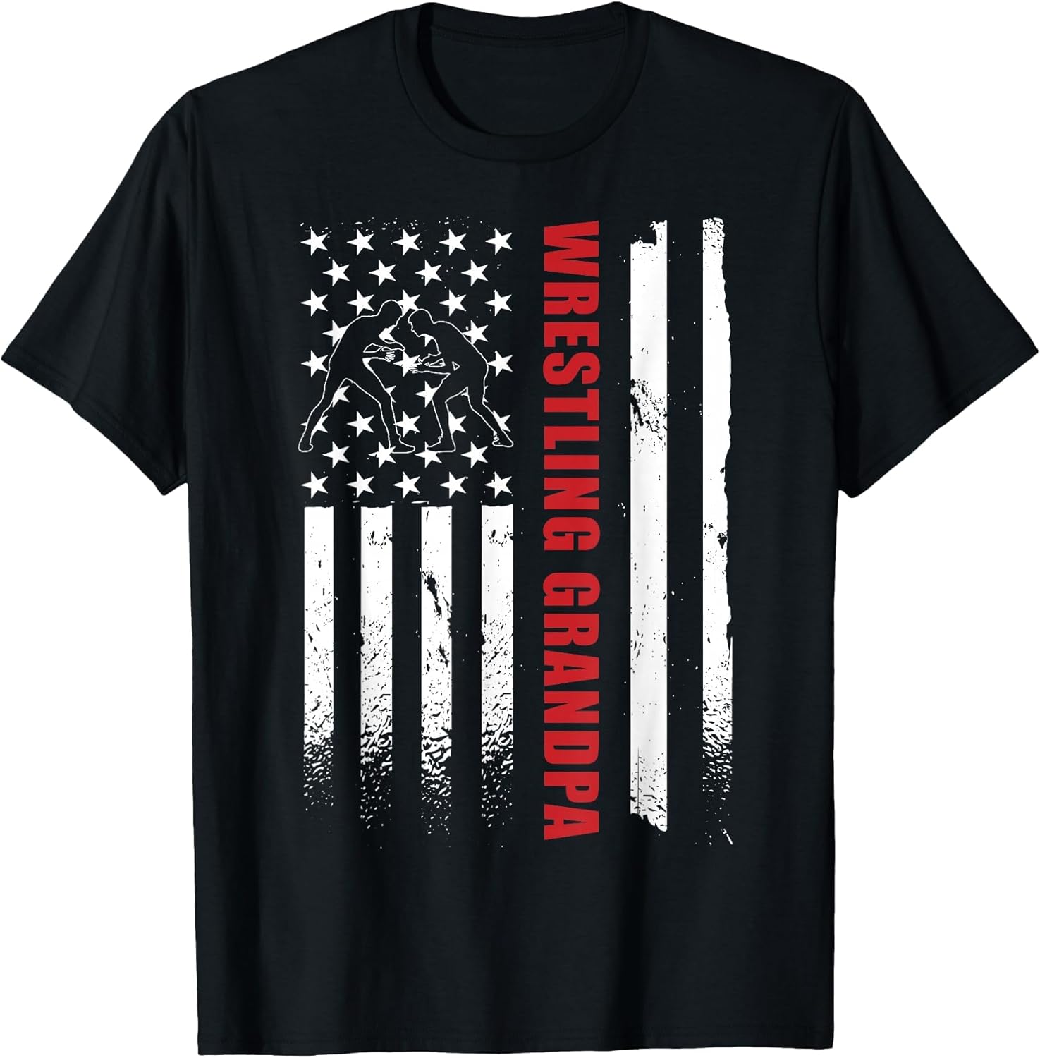 Wrestling Grandpa Apparel Wrestling Grandson American Flag