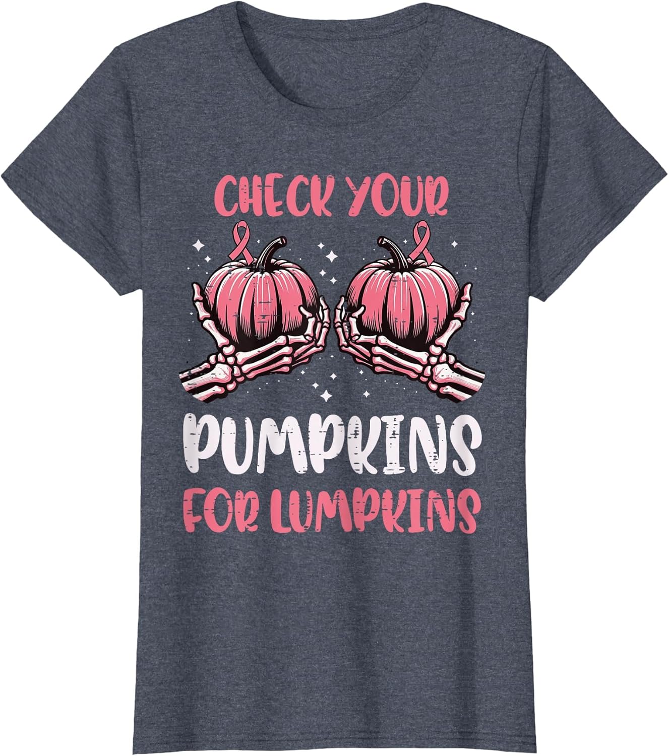 Breast Cancer Check Pumpkins Lumpkins Awareness Ribbon Women