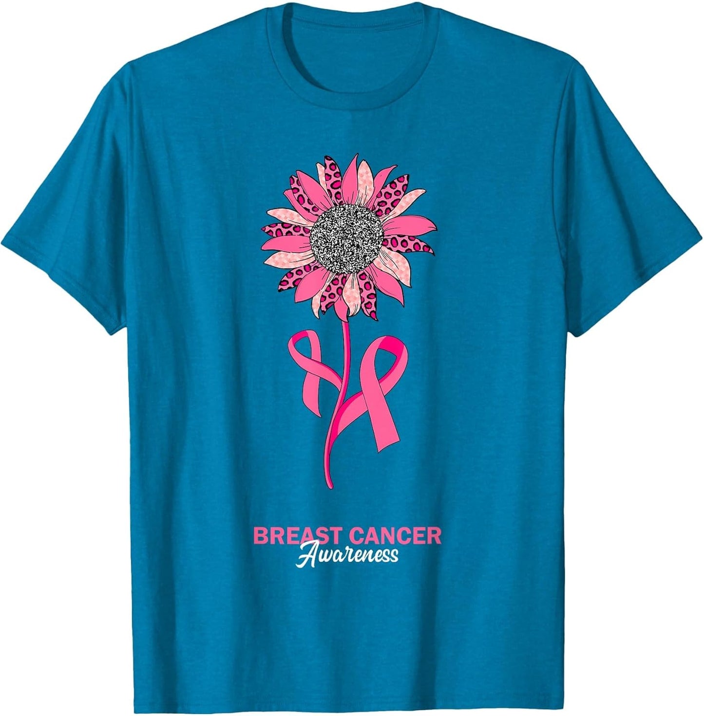 Sunflower Pink Ribbon Breast Cancer Awareness Leopard Month