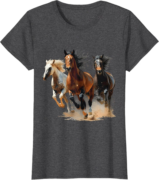Vintage Horses Lover Graphic Women Boys Girls