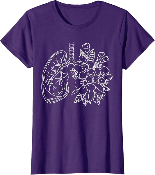 Floral Lungs Anatomical Lungs Medical Nurse