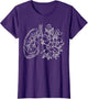Floral Lungs Anatomical Lungs Medical Nurse