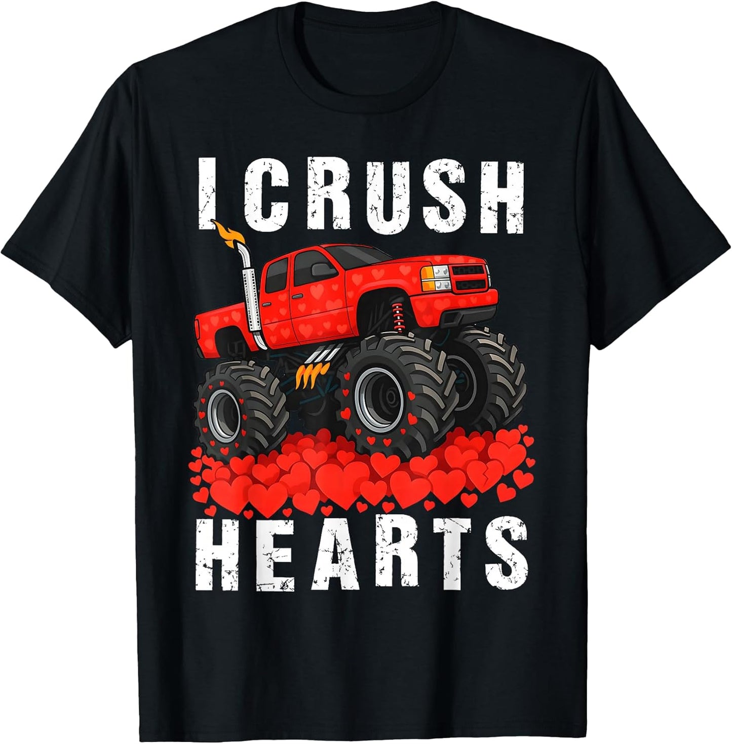 Valentine I Crush Hearts Monster Truck Boys Toddler