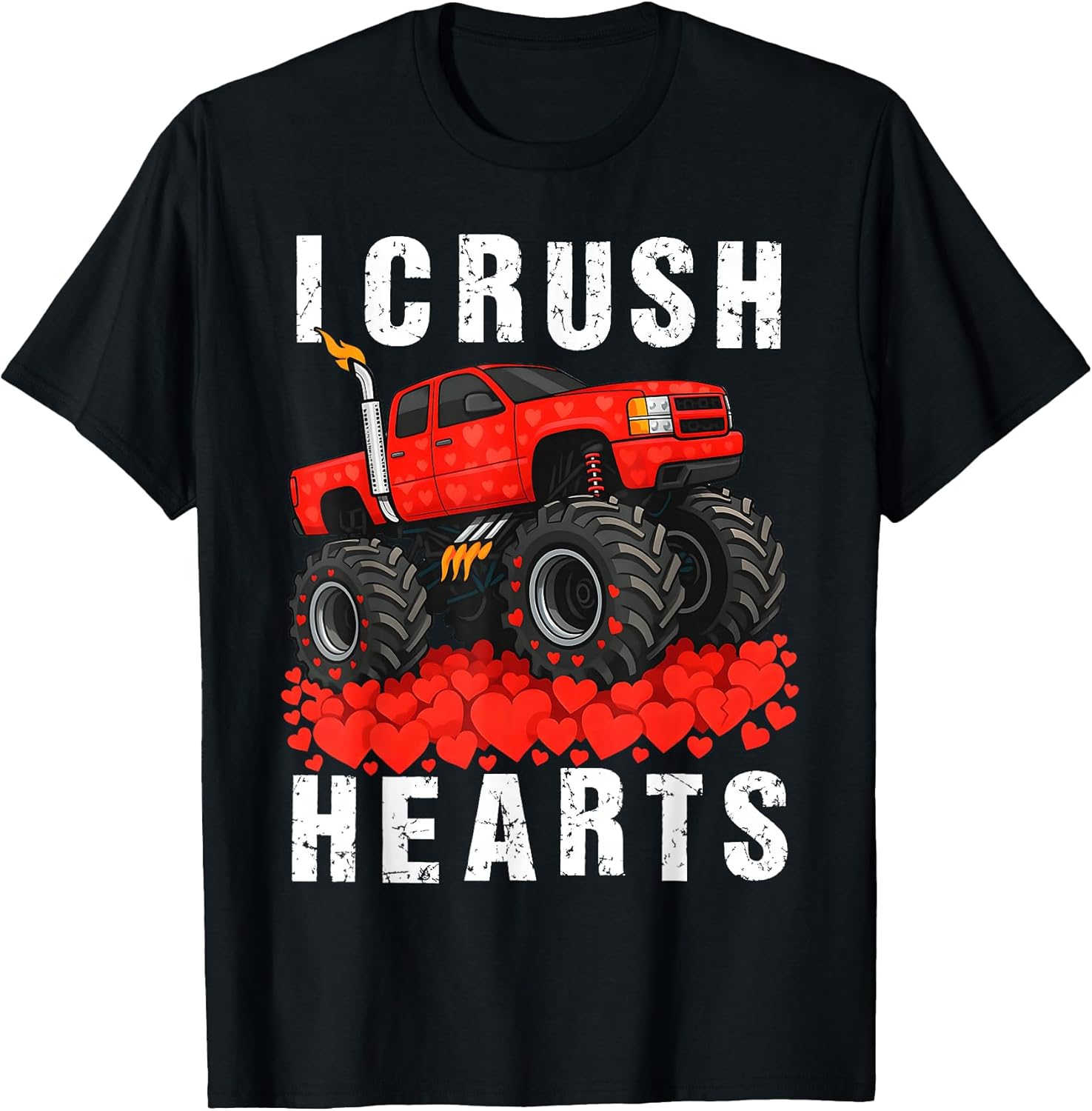 Valentine I Crush Hearts Monster Truck Boys Toddler