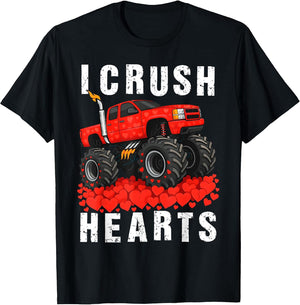 Valentine I Crush Hearts Monster Truck Boys Toddler