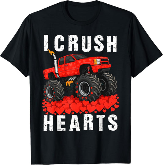 Valentine I Crush Hearts Monster Truck Boys Toddler