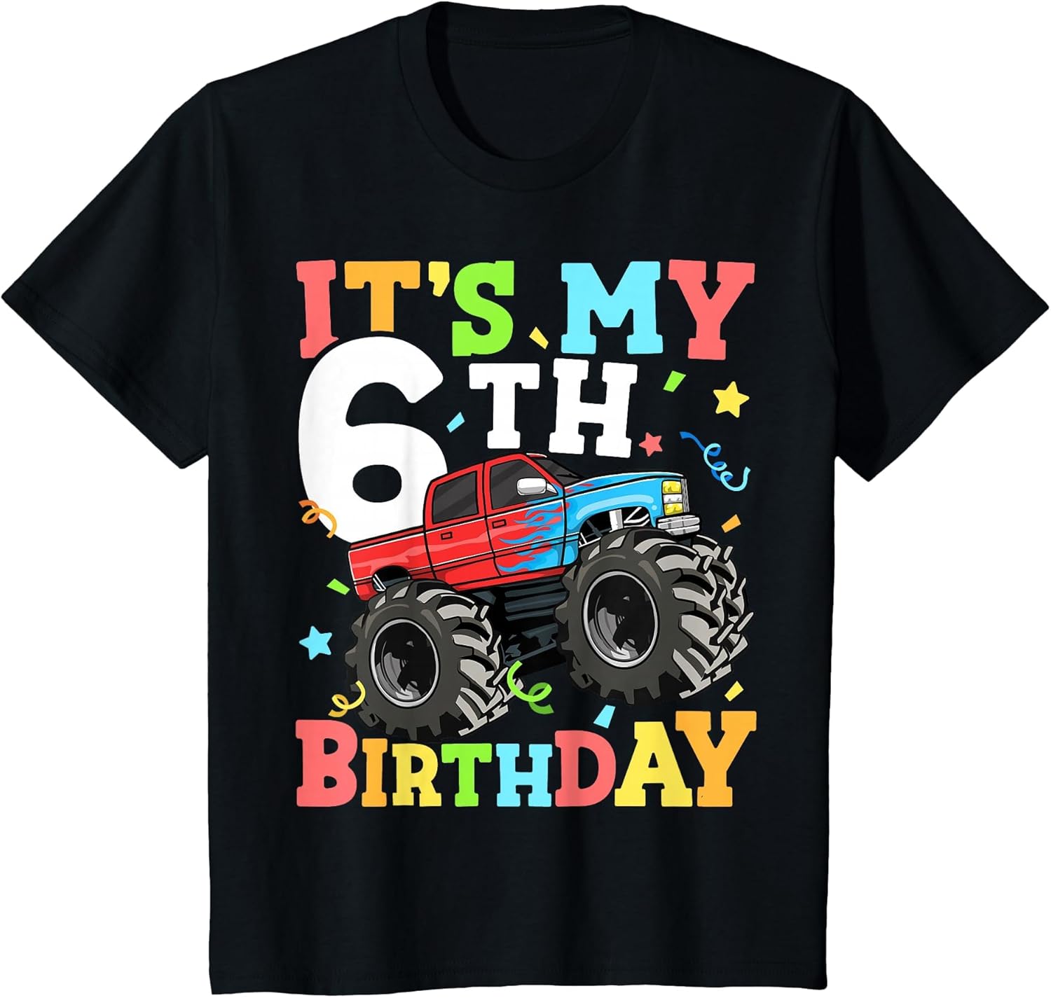 Monster Truck It's My 6th Birthday Boy 6
