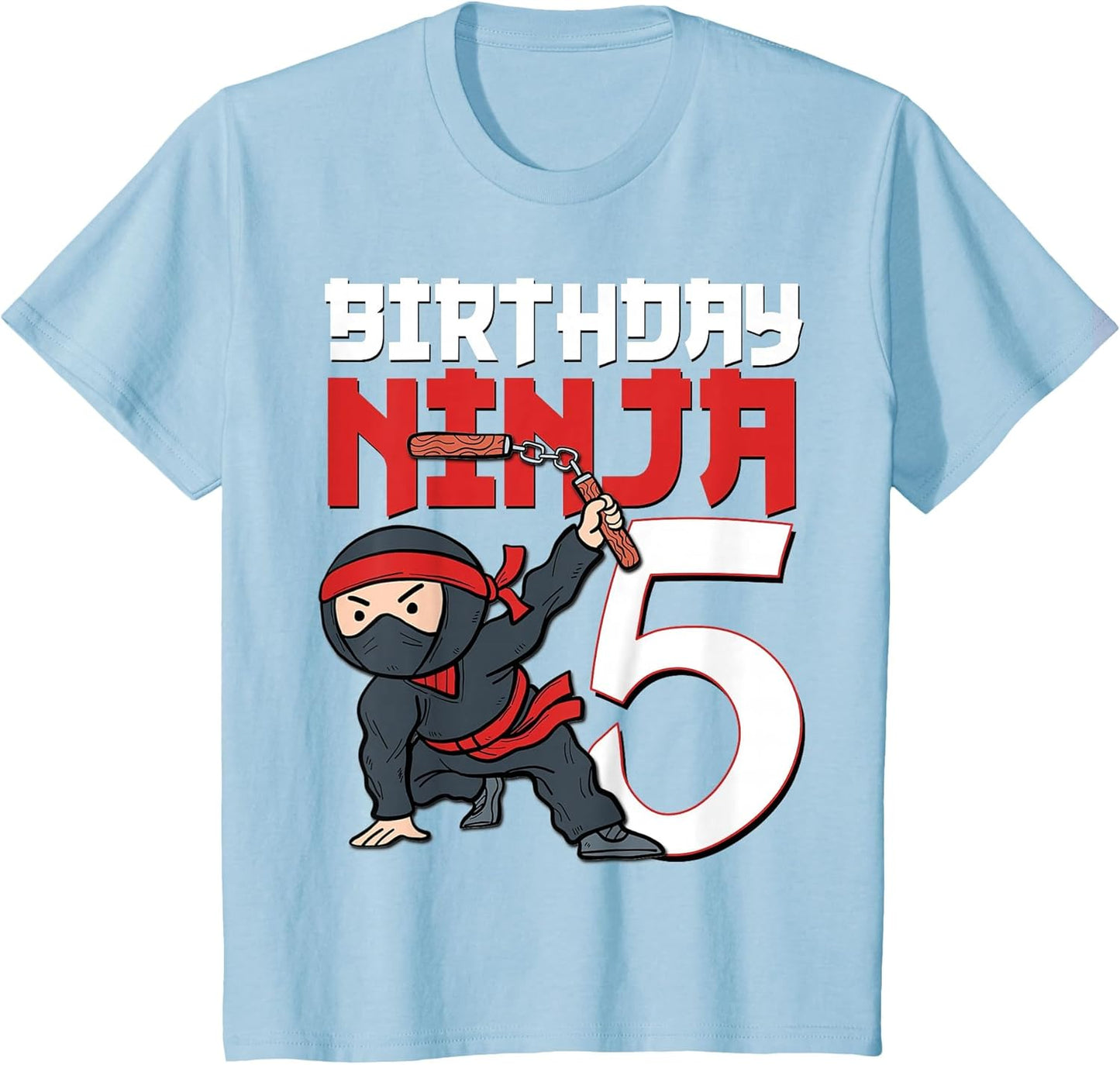Kids 5th Birthday Ninja I'm 5 Years Old Bday Party Best Boy