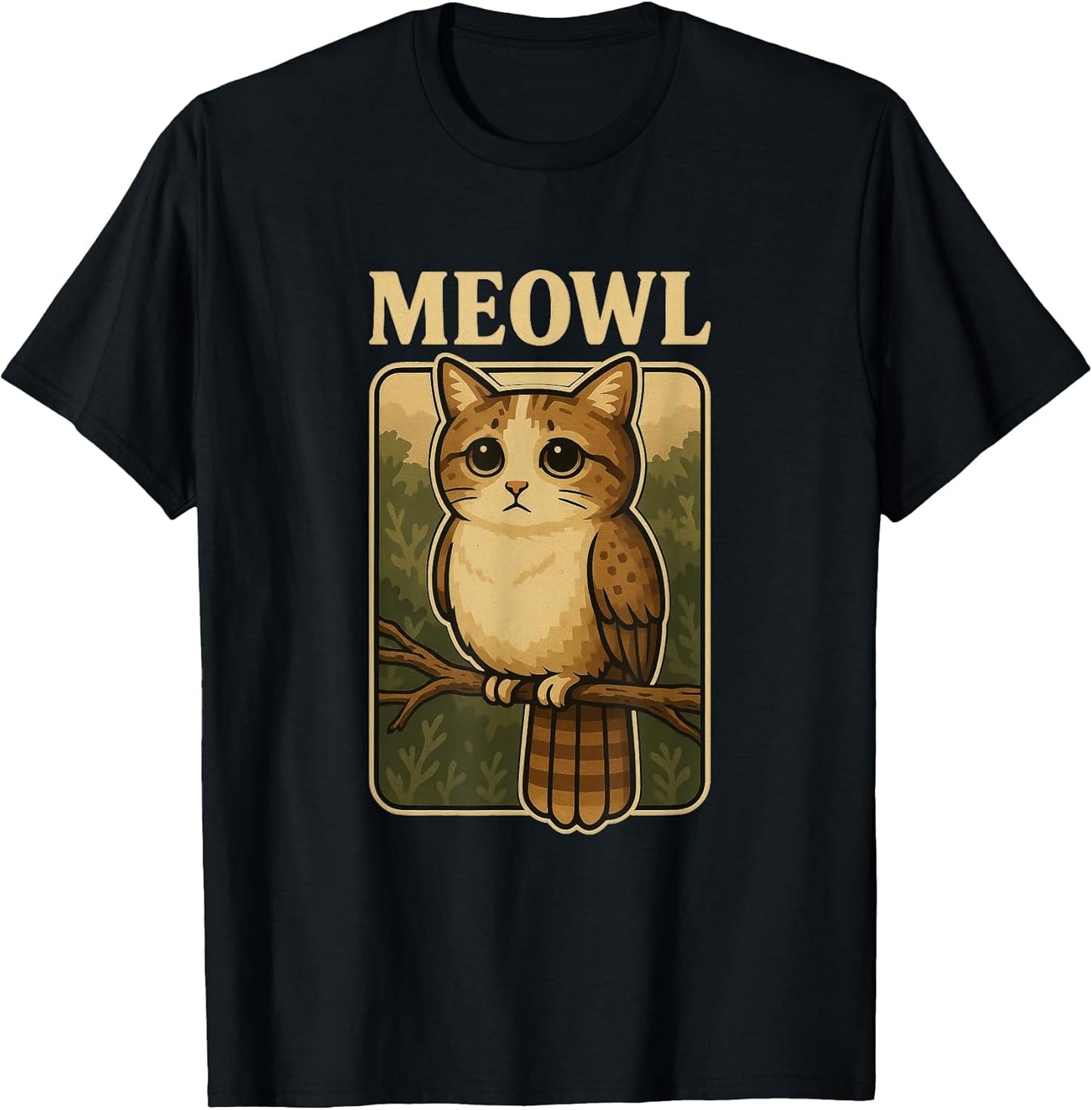 Meowl - Funny Meow Cat Owl Brainrot Meme Gaming Slang