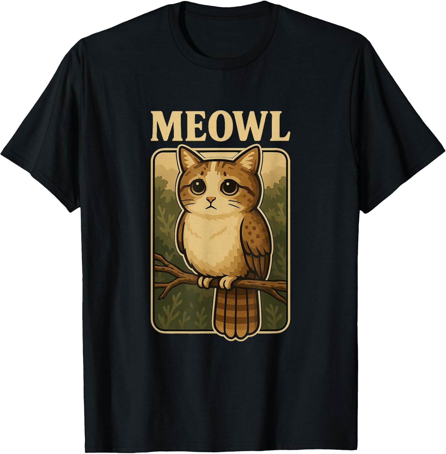 Meowl - Funny Meow Cat Owl Brainrot Meme Gaming Slang