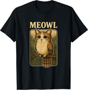 Meowl - Funny Meow Cat Owl Brainrot Meme Gaming Slang