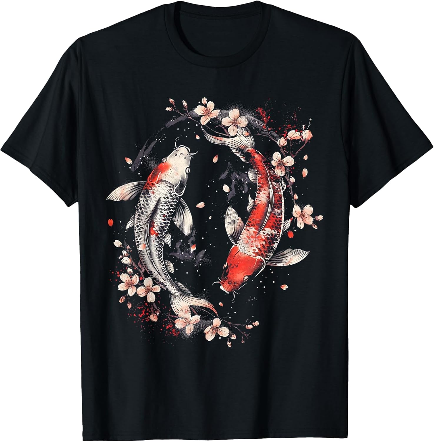 Cherry Blossom Koi Carp Fish Japanese Sakura Graphic Art