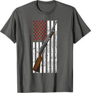 Clay Target Shooting USA Shotgun Flag - Shotgun & Cartridge