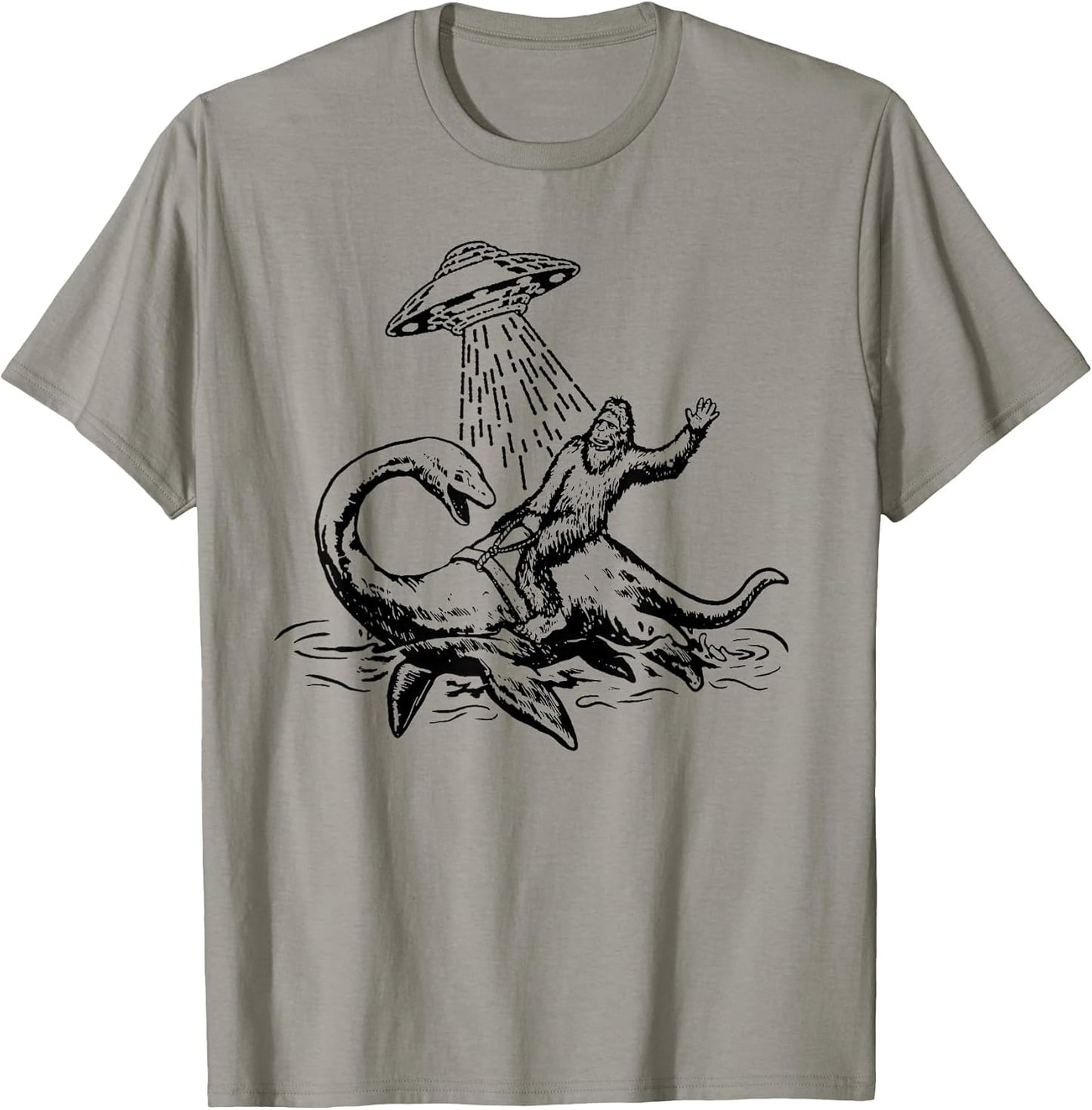 Bigfoot Riding Loch Ness Monster Funny Sasquatch Nessie