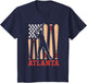 Vintage Atlanta American Flag Distressed Baseball Batter Men