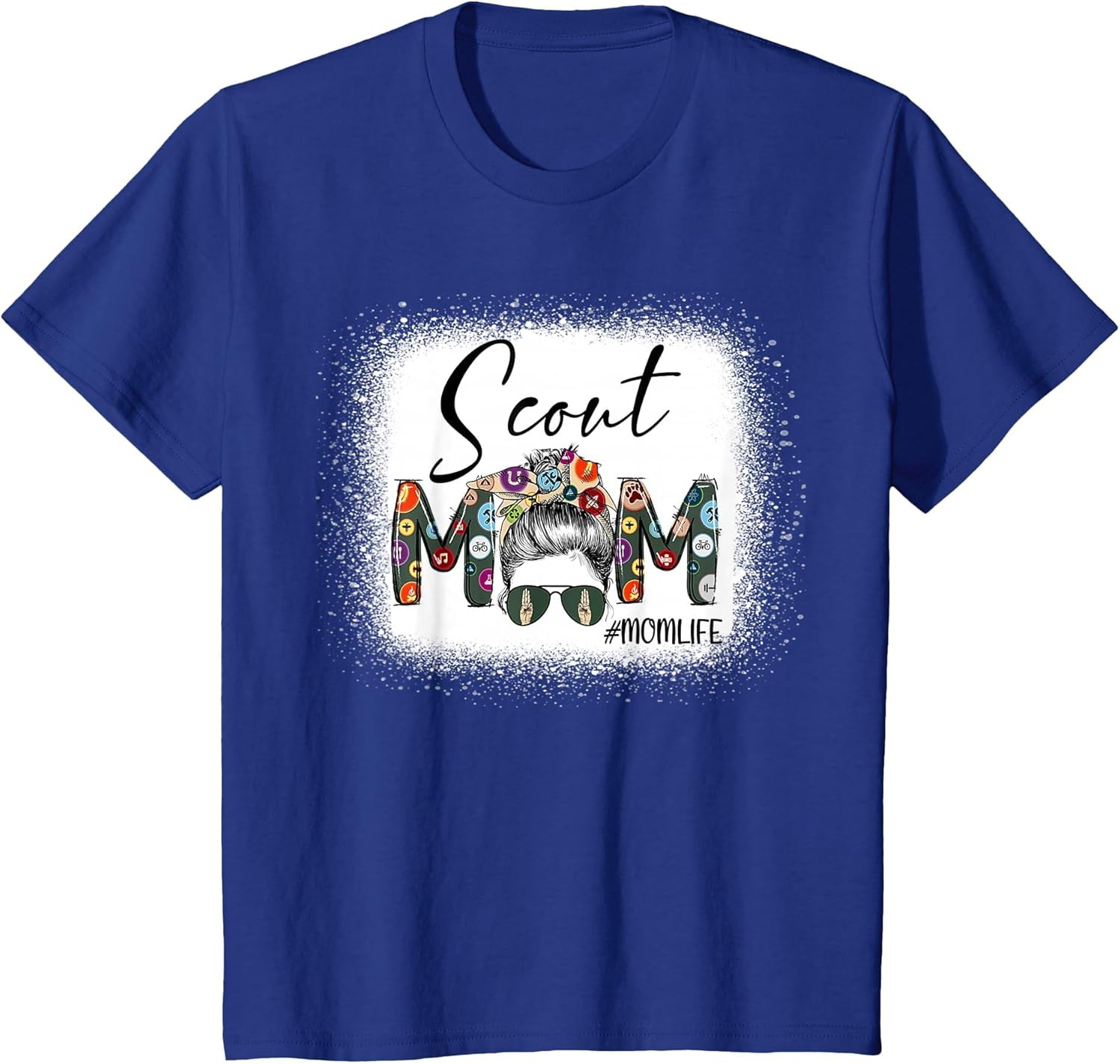 Scouting Scout Mom Life Messy Bun Hair Bleached Mother's Day